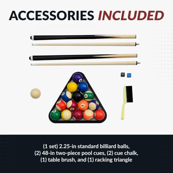 Hathaway Fairmont 6 Ft Portable Pool Table, Adults Folding Billiards Tables for Game Room with Easy Foldable Storage, Includes Full Set of Billiard Balls, Cues, Chalk & Brush - Image 39