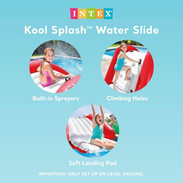 Intex Kool Splash Inflatable Water Slide Swimming Pool Play Center with Built in Sprayers for Kids and Adults, Ages 6 and Up, Blue - Image 5