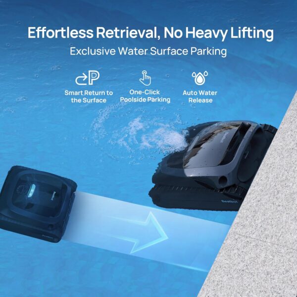 Beatbot AquaSense 2 Cordless Robotic Pool Vacuum Cleaner, Smart Surface Parking, Double-Pass Waterline Scrubbing, Cleans Floor, Walls, and Waterline, Above & In-Ground Pools up to 3,230 sq.ft - Blue - Image 2