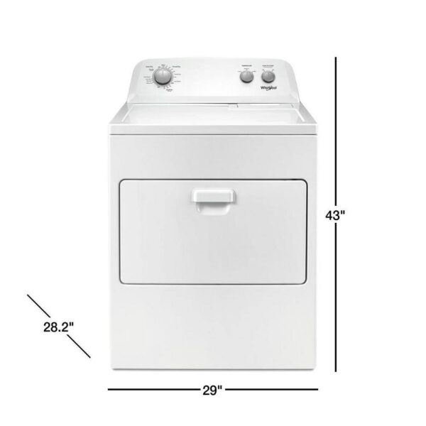 7.0 cu. ft. Electric Dryer, AutoDryTM System, Wrinkle ShieldTM, White - Image 9