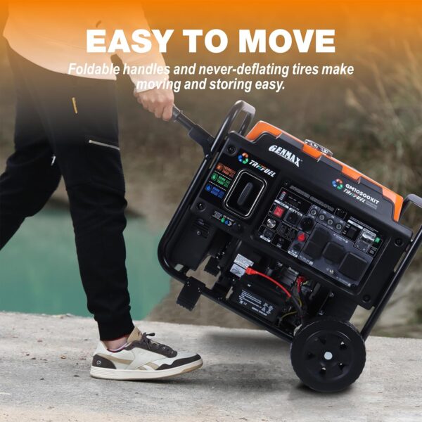 10500 Peak Watt Tri Fuel Open Frame Inverter Generator,with ATS,Quiet Technology,CO Sensor,digital display and 50A,Ideal for Home backup,contruction site and RV Camping (GM10500XiT) - Image 6
