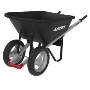 6 Cu. Ft. Poly Dual Wheel Wheelbarrow with Flat-Free Tires