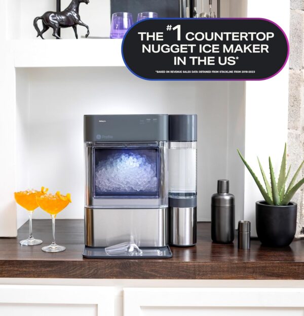 GE Profile Opal 2.0 with 0.75 Gallon Tank, Chewable Crunchable Countertop Nugget Ice Maker, Scoop included, 38 lbs in 24 hours, Pellet Ice Machine with WiFi & Smart Connected, Stainless Steel - Image 5
