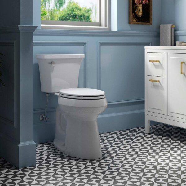Highline Arc Extra Tall Elongated Toilet 1.28 GPF White with Seat - Image 2