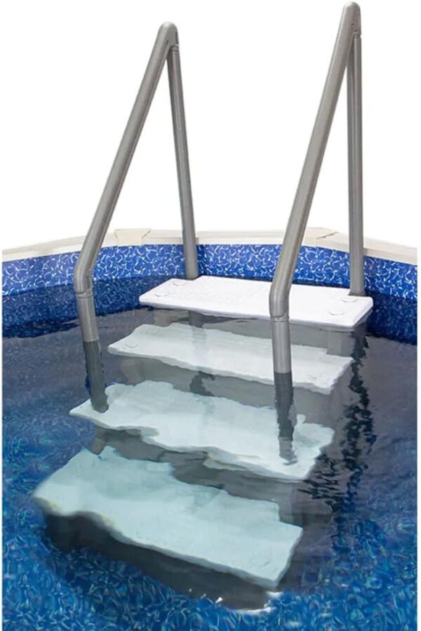 Select Anti-Slip in-Pool Steps | Gray | for Above Ground Swimming Pools | Can Mount to Decks 48′′ to 54′′ H | Safety Stairs Capacity Up to 300 lbs - Image 55