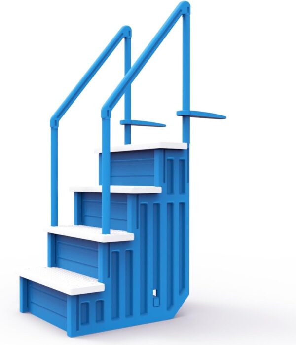 Select Anti-Slip in-Pool Steps | Gray | for Above Ground Swimming Pools | Can Mount to Decks 48′′ to 54′′ H | Safety Stairs Capacity Up to 300 lbs - Image 18