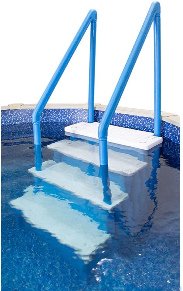 Select Anti-Slip in-Pool Steps | Gray | for Above Ground Swimming Pools | Can Mount to Decks 48′′ to 54′′ H | Safety Stairs Capacity Up to 300 lbs - Image 23