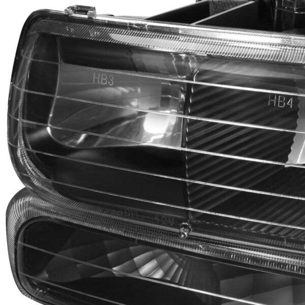 Chevy Suburban/Tahoe 2000-2006 Black Headlights & LED Tail Lights Set, DOT Approved - Image 4