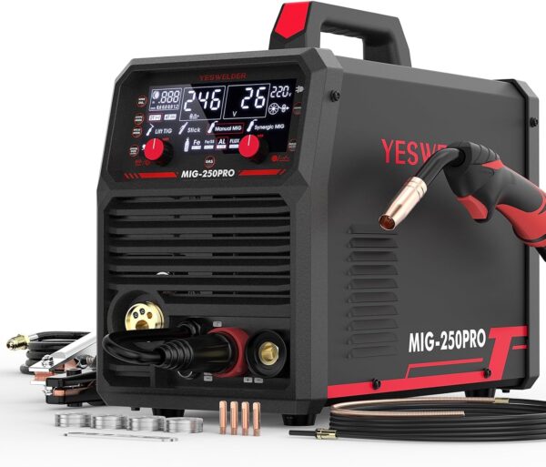 200Amp 110/220V Dual Voltage MIG Welding Machine, 5 in 1 Gas MIG/Flux Core MIG/Spool Gun MIG/Lift TIG/Stick Multiprocess Aluminum MIG Welder, Spool Gun Compatible - Image 2