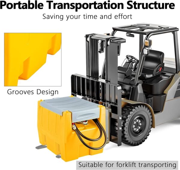 58 Gallon Gasoline Tank, Portable Fuel Tank with 12V Electric Fuel Transfer Pump, 40 GPM Gasoline Fuel Tank with 4 Meters Hose for Gasoline Transportation (Yellow, 58 gal) - Image 5
