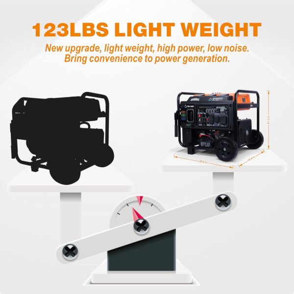 10500 Peak Watt Tri Fuel Open Frame Inverter Generator,with ATS,Quiet Technology,CO Sensor,digital display and 50A,Ideal for Home backup,contruction site and RV Camping (GM10500XiT) - Image 7