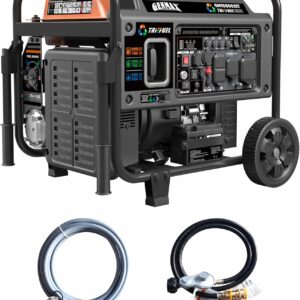 10500 Peak Watt Tri Fuel Open Frame Inverter Generator,with ATS,Quiet Technology,CO Sensor,digital display and 50A,Ideal for Home backup,contruction site and RV Camping (GM10500XiT)