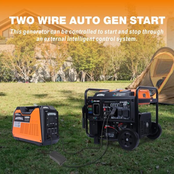 10500 Peak Watt Tri Fuel Open Frame Inverter Generator,with ATS,Quiet Technology,CO Sensor,digital display and 50A,Ideal for Home backup,contruction site and RV Camping (GM10500XiT) - Image 4