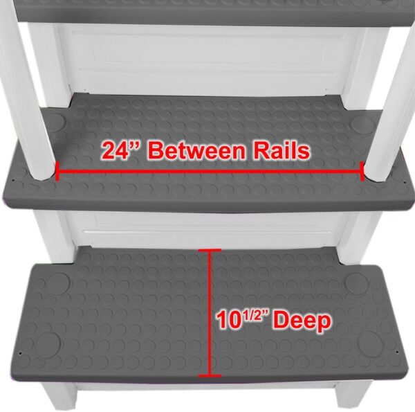 Select Anti-Slip in-Pool Steps | Gray | for Above Ground Swimming Pools | Can Mount to Decks 48′′ to 54′′ H | Safety Stairs Capacity Up to 300 lbs - Image 14