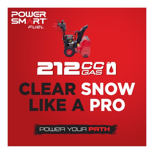 24′′ 212cc 2-Stage Electric Start Gas Snow Blower with Variable Speed - Image 2