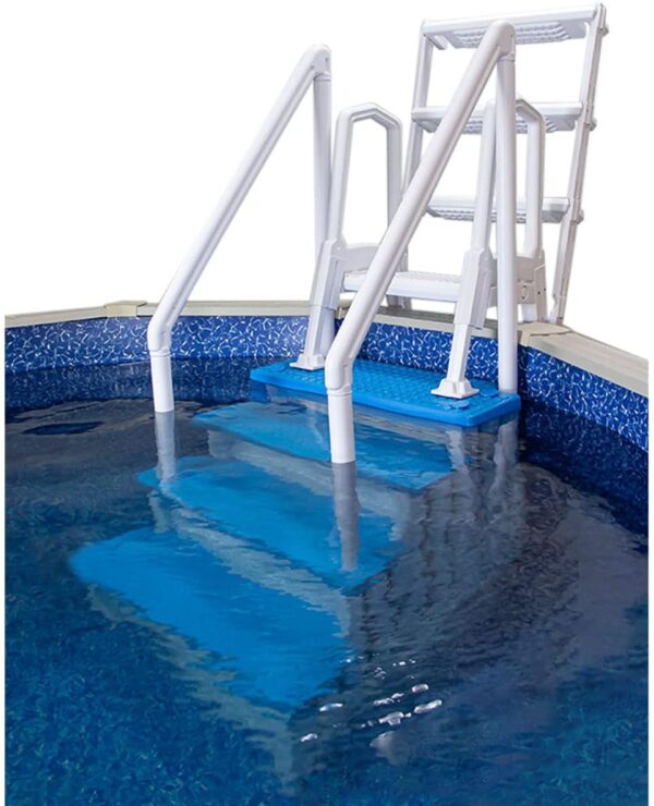 Select Anti-Slip in-Pool Steps | Gray | for Above Ground Swimming Pools | Can Mount to Decks 48′′ to 54′′ H | Safety Stairs Capacity Up to 300 lbs - Image 46