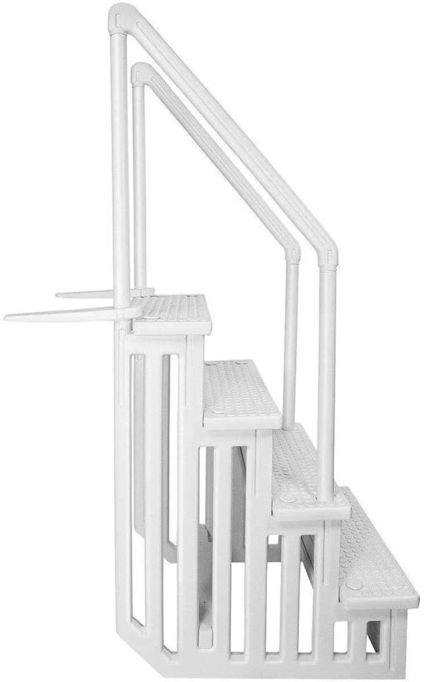Select Above Ground Anti-Slip Pool Steps to Deck | Safety Swimming Pool Ladder | Designed for Above Ground Swimming Pools | Holds Up to 400 Pounds | White - Image 3