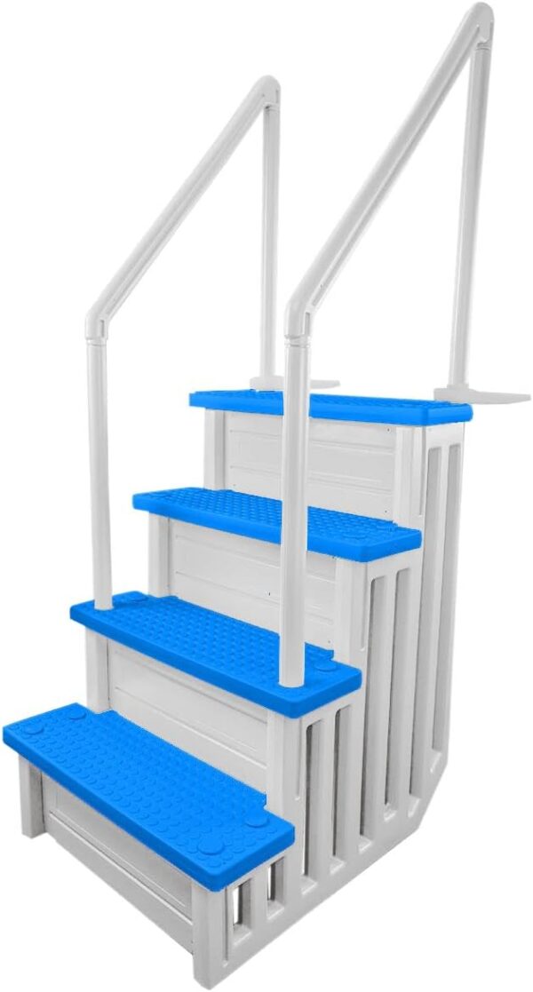 Select Anti-Slip in-Pool Steps | Gray | for Above Ground Swimming Pools | Can Mount to Decks 48′′ to 54′′ H | Safety Stairs Capacity Up to 300 lbs - Image 80