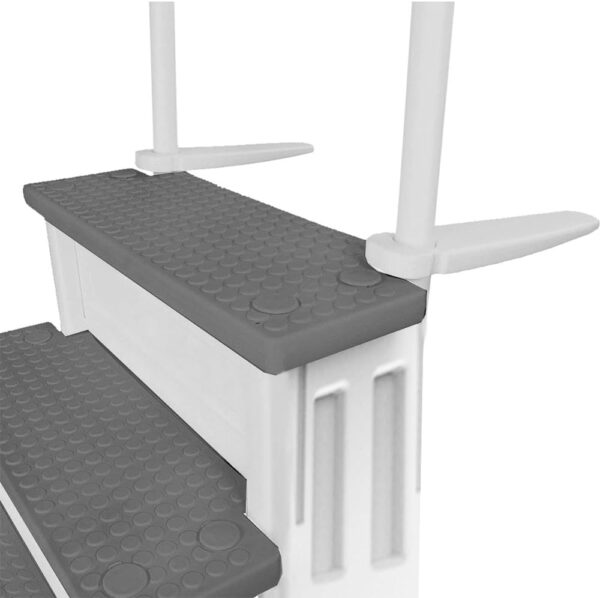 Select Anti-Slip in-Pool Steps | Gray | for Above Ground Swimming Pools | Can Mount to Decks 48′′ to 54′′ H | Safety Stairs Capacity Up to 300 lbs - Image 13