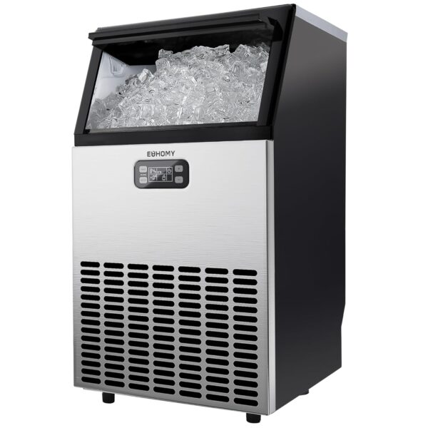 Commercial Ice Maker Machine, 100lbs/24H Stainless Steel Under Counter ice Machine with 33lbs Ice Storage Capacity, Freestanding Ice Maker. - Image 2