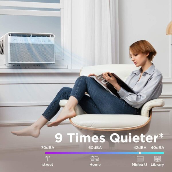 U-Shaped Inverter Window Air Conditioner 12,000BTU with Open Window Flexibility, Robust Installation,Extreme Quiet, 35% Energy Saving, Smart Control, Alexa, Remote, Bracket Included (Renewed) - Image 3