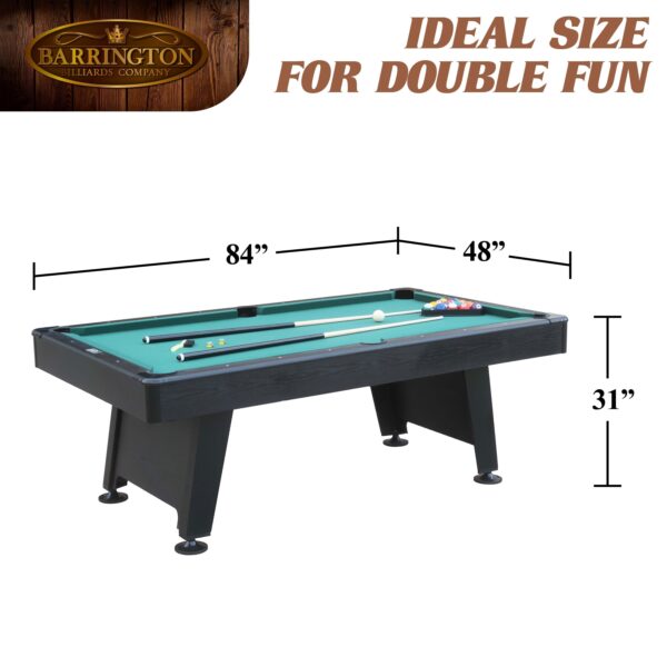 84′′ Arcade Pool Table with Bonus Dartboard Set, Green - Image 2