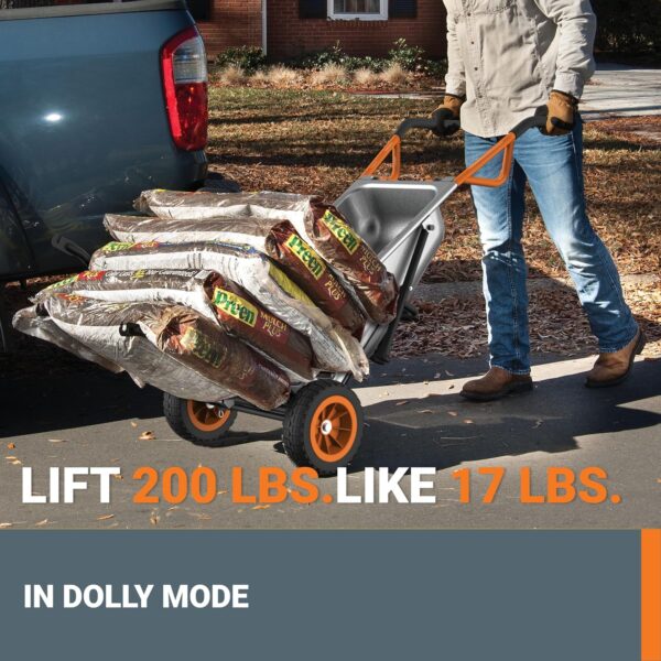 Worx WG050 8-in-1 Aerocart Garden Cart/Wheelbarrow Heavy Duty/Dolly - Image 2