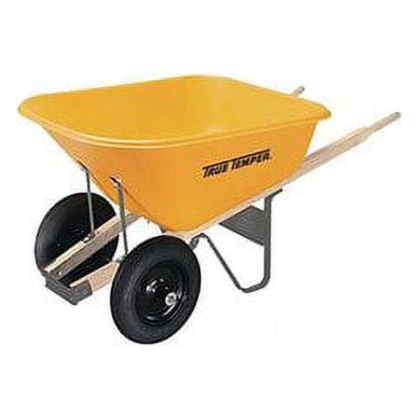 8 Cu Ft Poly Wheelbarrow with Dual Tires – Durable Plastic Construction - Image 2