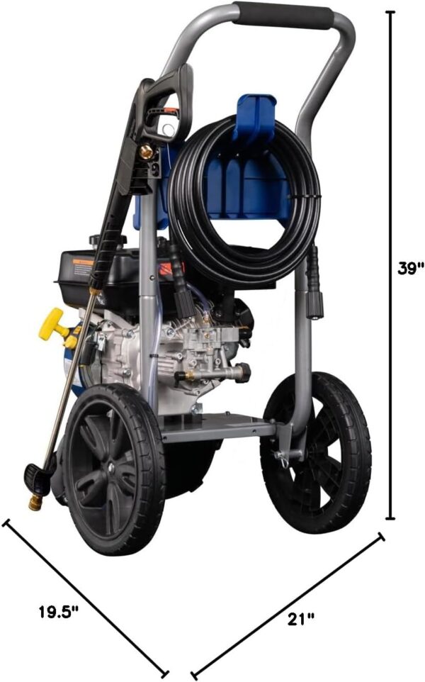 Gas Pressure Washer, 3400 PSI and 2.6 Max GPM, Onboard Soap Tank, Spray Gun and Wand, 5 Nozzle Set, for Cars/Fences/Driveways/Homes/Patios/Furniture - Image 2