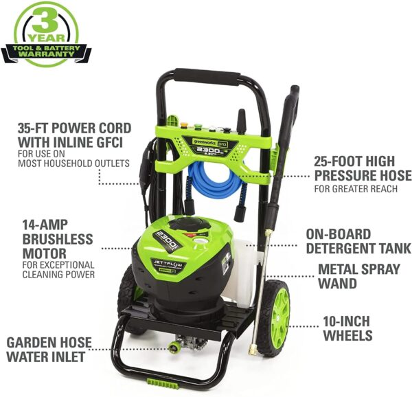 2300-PSI 14 Amp 2.3-GPM Brushless Pressure Washer - Image 2