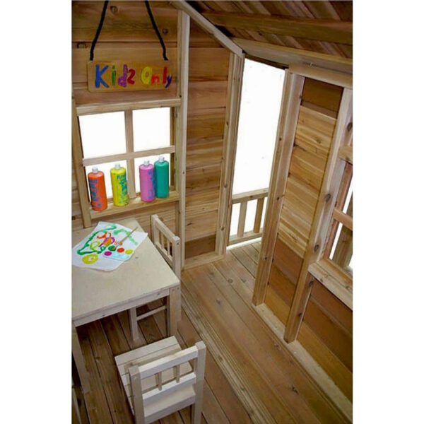 Outdoor Living Today Little Squirt 6×6 ft. Cedar Playhouse with Windows and Dutch Door - Image 9