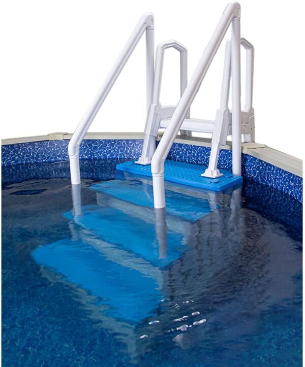 Select Anti-Slip in-Pool Steps | Gray | for Above Ground Swimming Pools | Can Mount to Decks 48′′ to 54′′ H | Safety Stairs Capacity Up to 300 lbs - Image 45