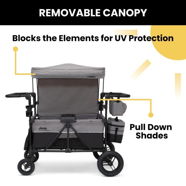 Jeep Wrangler Deluxe 4 Seater Stroller Wagon by Delta Children - Image 3