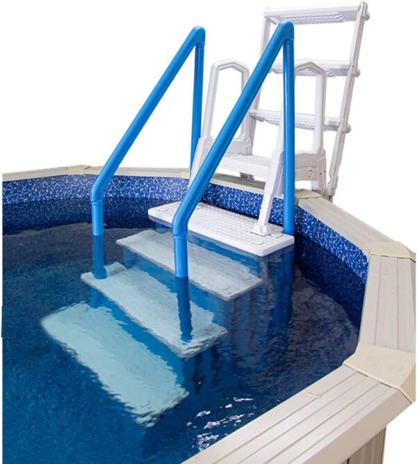 Select Anti-Slip in-Pool Steps | Gray | for Above Ground Swimming Pools | Can Mount to Decks 48′′ to 54′′ H | Safety Stairs Capacity Up to 300 lbs - Image 73